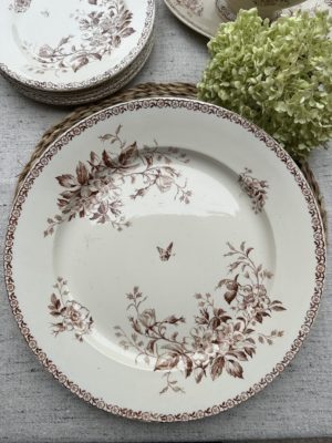 Grand plat rond Gien modèle Mai