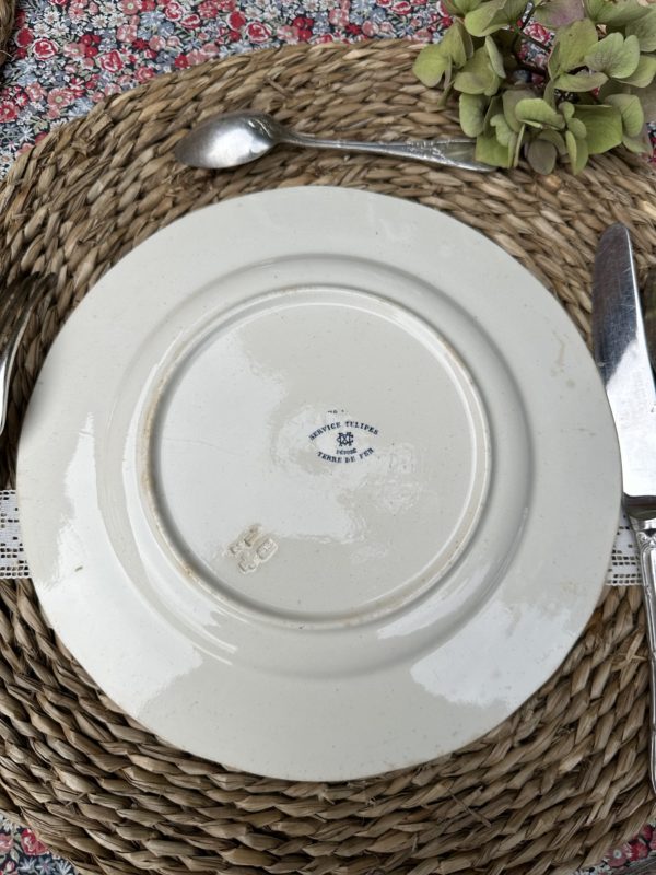 I. Suite de 6 assiettes plates Creil et Montereau modèle Tulipes – Image 9