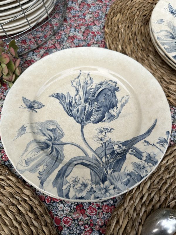 III. Suite de 6 assiettes plates Creil et Montereau modèle Tulipes – Image 5