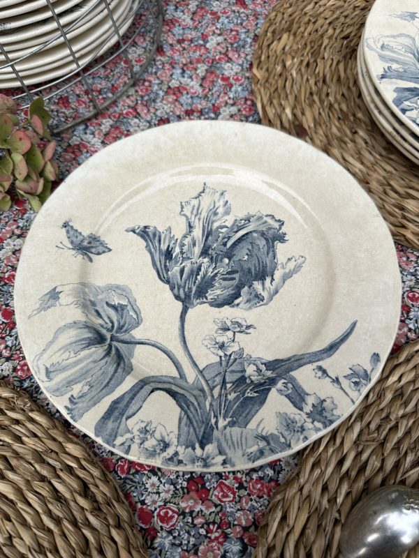 III. Suite de 6 assiettes plates Creil et Montereau modèle Tulipes – Image 6