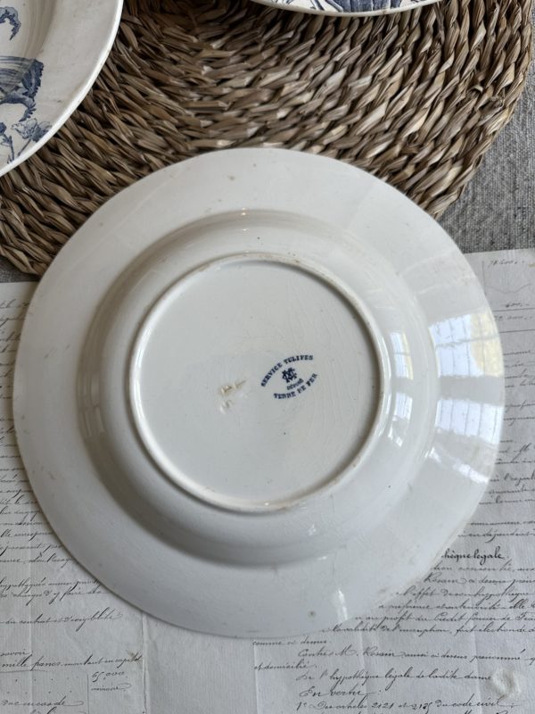 Suite de 3 assiettes creuses Creil et Montereau modèle Tulipes – Image 5