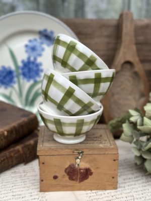 Mini bol à facette carreaux verts