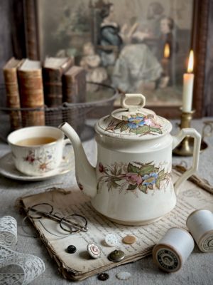 Grande théière polychrome Choisy le Roi - fin XIXème