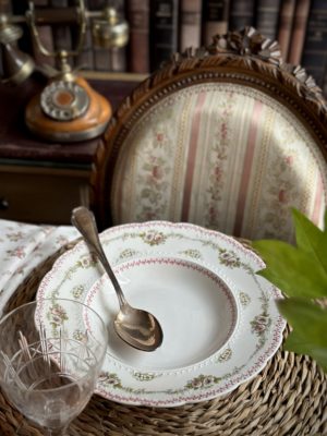 Suite de 6 assiettes creuses Ridgways modèle Honfleur