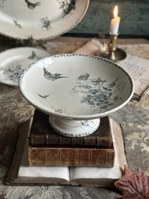 Petit compotier Choisy le Roi modèle Sce Français, vert profond