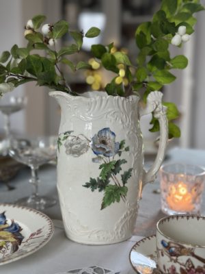 Sublime pichet polychrome EM & Co. (Edge Malkin & Co) England modèle Poppy - fin XIXème