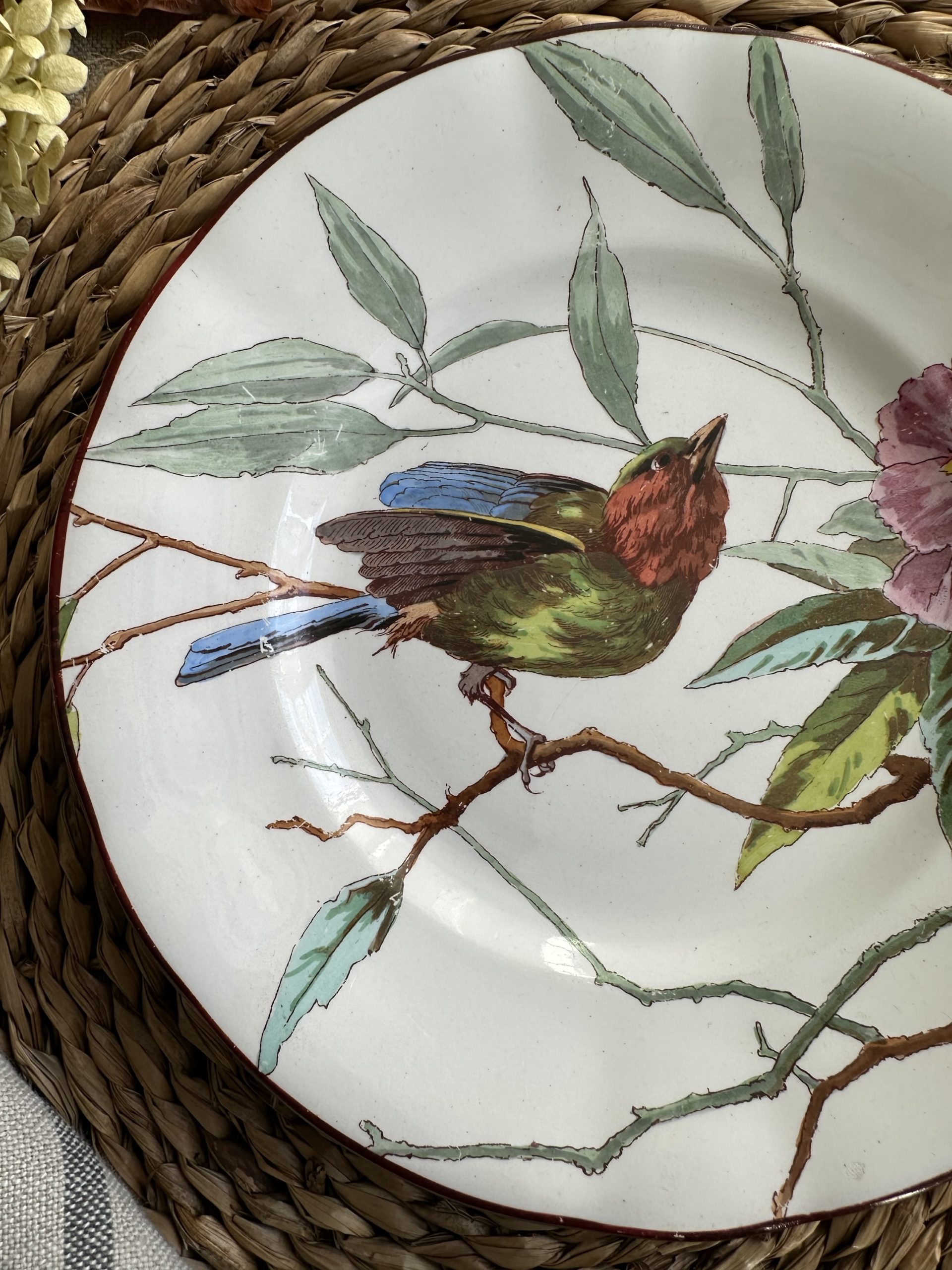 Exceptionnelle assiette à dessert, peinte à la main, manufacture ZENS frères d'Echternach, V&B Mettlach - fin XIXème – Image 3