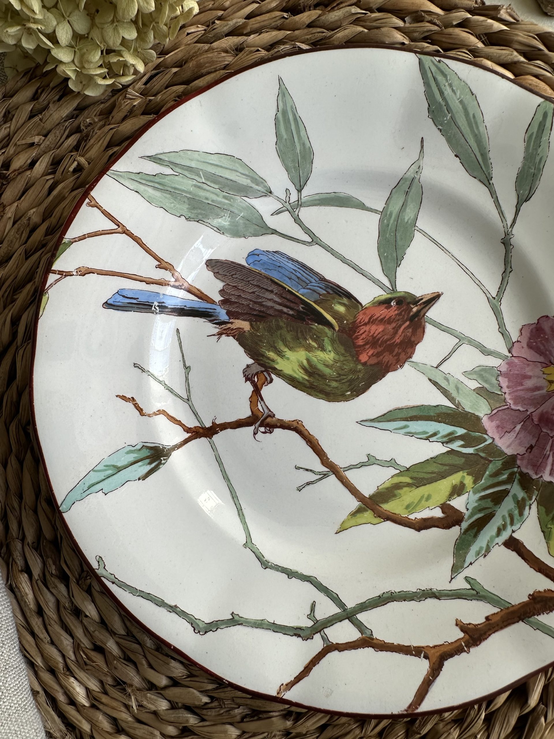 Exceptionnelle assiette à dessert, peinte à la main, manufacture ZENS frères d'Echternach, V&B Mettlach - fin XIXème – Image 7