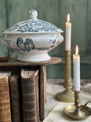 Légumier Longwy modèle Oiseaux Fleurs