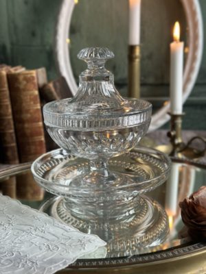 Sublime drageoir en cristal taillé en cristal Baccarat, XIXème