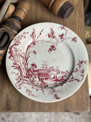 Deux plats piédouche - Jules Vieillard Bordeaux et Creil et Montereau