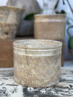 Grand pot à graisse patiné Badonviller