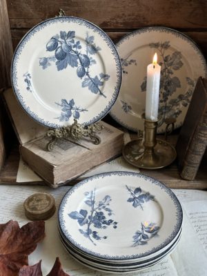 Suite de 6 assiettes à dessert Sarreguemines modèle Groseilles